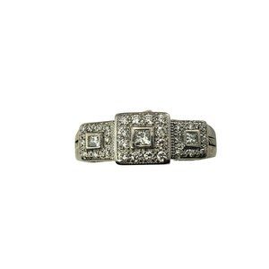 Vintage Charriol 18 Karat White Gold and Diamond Ring Size 6.75 #11233
